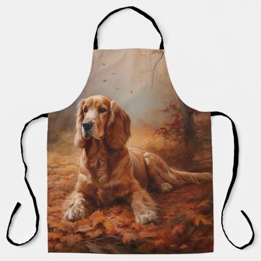 Cocker Spaniel in Herbstleaves Inspiriere Fall Schürze (Vorderseite)