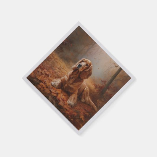 Cocker Spaniel in Herbstleaves Inspiriere Fall Serviette (Ecke)