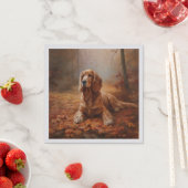 Cocker Spaniel in Herbstleaves Inspiriere Fall Serviette (Beispiel)