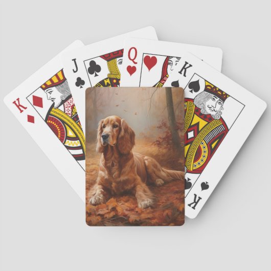 Cocker Spaniel in Herbstleaves Inspiriere Fall Spielkarten (Rückseite)