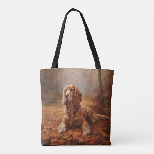 Cocker Spaniel in Herbstleaves Inspiriere Fall Tasche (Rückseite)