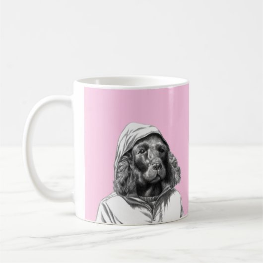 Cocker Spaniel in Rain Coat (Ume) Kaffeetasse (Links)