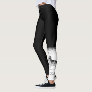 Cocker Spaniel in Schwarz-Weiß & benutzerdefiniert Leggings