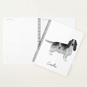 Cocker Spaniel in Schwarzweiß & Benutzerdefinierte Planer