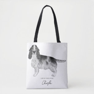 Cocker Spaniel in Schwarzweiß & Benutzerdefinierte Tasche