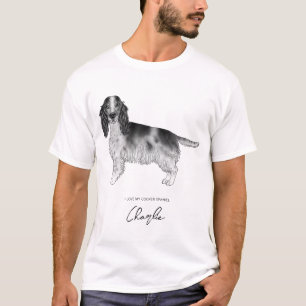 Cocker Spaniel in Schwarzweiß mit individuellem Te T-Shirt
