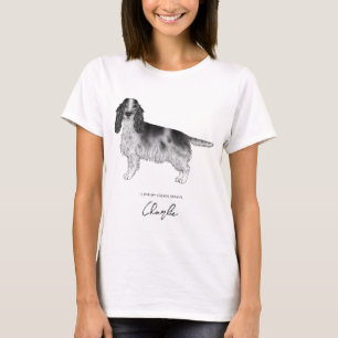 Cocker Spaniel in Schwarzweiß mit individuellem Te T-Shirt