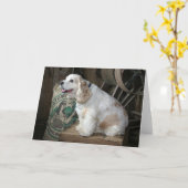 Cocker spaniel karte (Gelbe Blume)