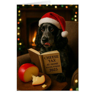 Cocker Spaniel 'Käse-Steuer' Weihnachtskarte