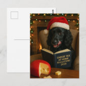 Cocker Spaniel 'Käse-Steuer' Weihnachtskarte Postkarte (Vorne/Hinten)