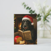 Cocker Spaniel 'Käse-Steuer' Weihnachtskarte Postkarte (Stehend Vorderseite)
