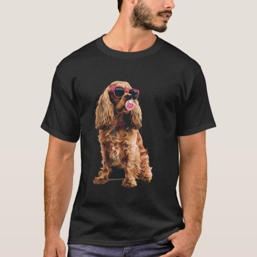 Cocker Spaniel Kaugummi T-Shirt (Vorderseite)