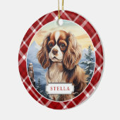 Cocker Spaniel Keramik-Kreisor ornament (Links)