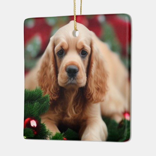 Cocker Spaniel Keramikornament (Links)