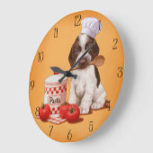 Cocker Spaniel Koch Design Große Wanduhr (Winkel)