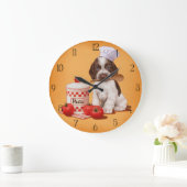 Cocker Spaniel Koch Design Große Wanduhr (Zuhause)