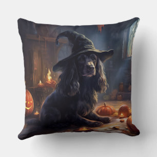 Cocker Spaniel Kürbisse Halloween Gruselig Kissen