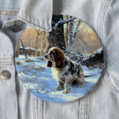 Cocker Spaniel Lass es schneien Weihnachten Button (Beispiel)