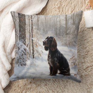 Cocker Spaniel Lass es schneien Weihnachten Kissen