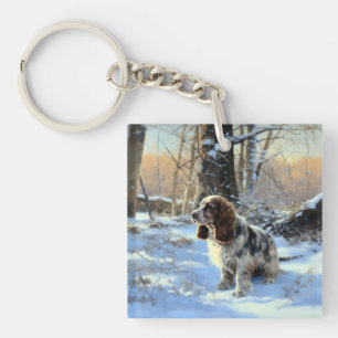 Cocker Spaniel Lass es schneien Weihnachten  Schlüsselanhänger