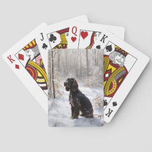 Cocker Spaniel Lass es schneien Weihnachten Spielkarten