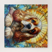 Cocker spaniel lebende Farben Gewebte Glaskunst Puzzle (Horizontal)