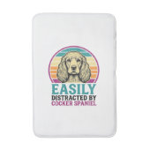 Cocker Spaniel Leicht Ablenkbar Vintage Hundeshirt Badematte (Vorderseite Vertikal)