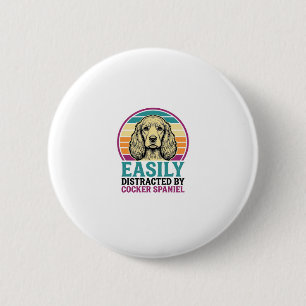 Cocker Spaniel leicht ablenkbar Vintage Hundeshirt Button
