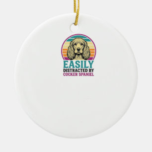 Cocker Spaniel leicht ablenkbar Vintage Hundeshirt Keramik Ornament