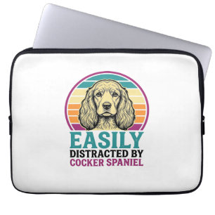Cocker Spaniel leicht ablenkbar Vintage Hundeshirt Laptopschutzhülle