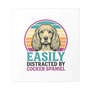 Cocker Spaniel leicht ablenkbar Vintage Hundeshirt Notizblock