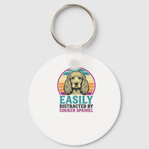 Cocker Spaniel Leicht Ablenkbar Vintage Hundeshirt Schlüsselanhänger