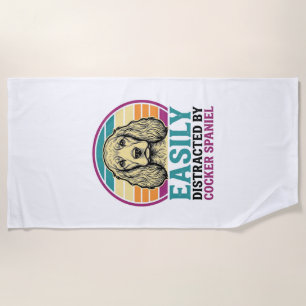 Cocker Spaniel leicht ablenkbar Vintage Hundeshirt Strandtuch