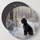 Cocker Spaniel Let It Snow Weihnachten Button (Vorne & Hinten)
