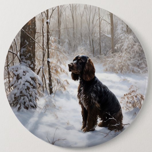Cocker Spaniel Let It Snow Weihnachten Button (Vorderseite)