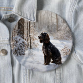 Cocker Spaniel Let It Snow Weihnachten Button (Beispiel)