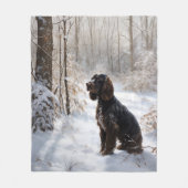 Cocker Spaniel Let It Snow Weihnachten Fleecedecke (Vorderseite)