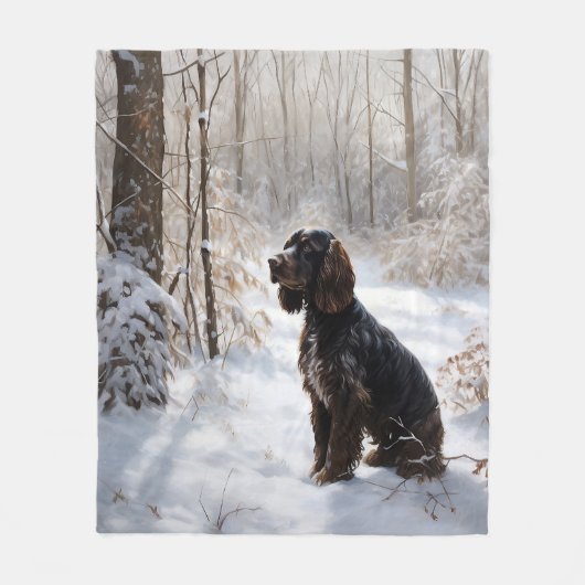 Cocker Spaniel Let It Snow Weihnachten Fleecedecke (Vorderseite)