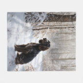 Cocker Spaniel Let It Snow Weihnachten Fleecedecke (Vorderseite (Horizontal))