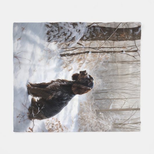 Cocker Spaniel Let It Snow Weihnachten Fleecedecke (Vorderseite (Horizontal))