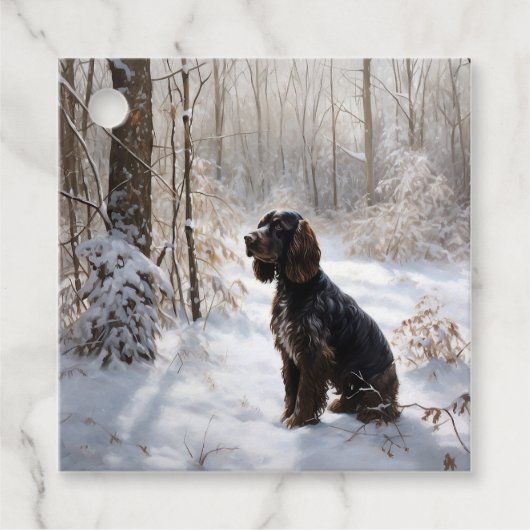 Cocker Spaniel Let It Snow Weihnachten Geschenkanhänger (Vorderseite)
