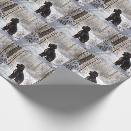 Cocker Spaniel Let It Snow Weihnachten Geschenkpapier (Ecke)
