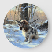 Cocker Spaniel Let It Snow Weihnachten Große Wanduhr (Vorderseite)