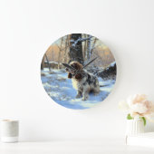 Cocker Spaniel Let It Snow Weihnachten Große Wanduhr (Zuhause)