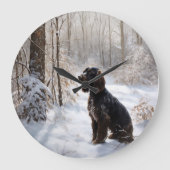 Cocker Spaniel Let It Snow Weihnachten Große Wanduhr (Vorderseite)