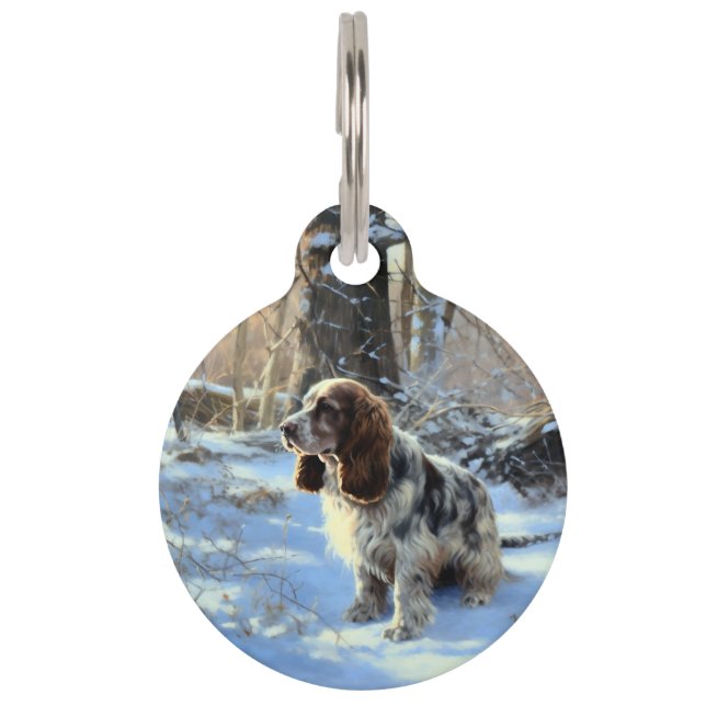 Cocker Spaniel Let It Snow Weihnachten Haustiermarke (Vorderseite)