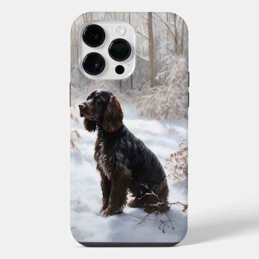 Cocker Spaniel Let It Snow Weihnachten iPhone Hülle (Rückseite)