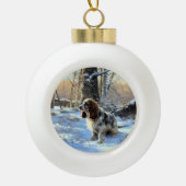 Cocker Spaniel Let It Snow Weihnachten Keramik Kugel-Ornament (Vorderseite)