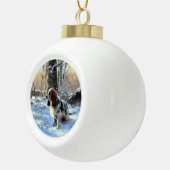 Cocker Spaniel Let It Snow Weihnachten Keramik Kugel-Ornament (Rechts)