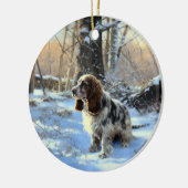 Cocker Spaniel Let It Snow Weihnachten Keramik Ornament (Links)